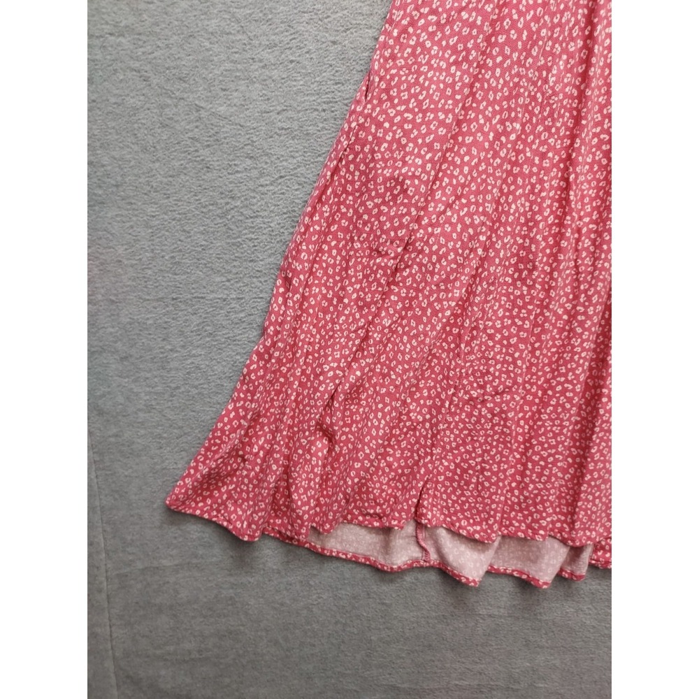 Torrid Women Skater Dress 1 Pink White Floral Scoop Neck Puff Sleeve Logo Casual - Picture 15 of 16